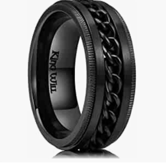 New King Will stainless steel 8mm spinner ring - Picture 1 of 6